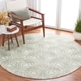 thumbnail image 2 of SAFAVIEH Jardin Thaddeus Leaves Area Rug, Ivory/Green, 6' x 6' Round, 2 of 8
