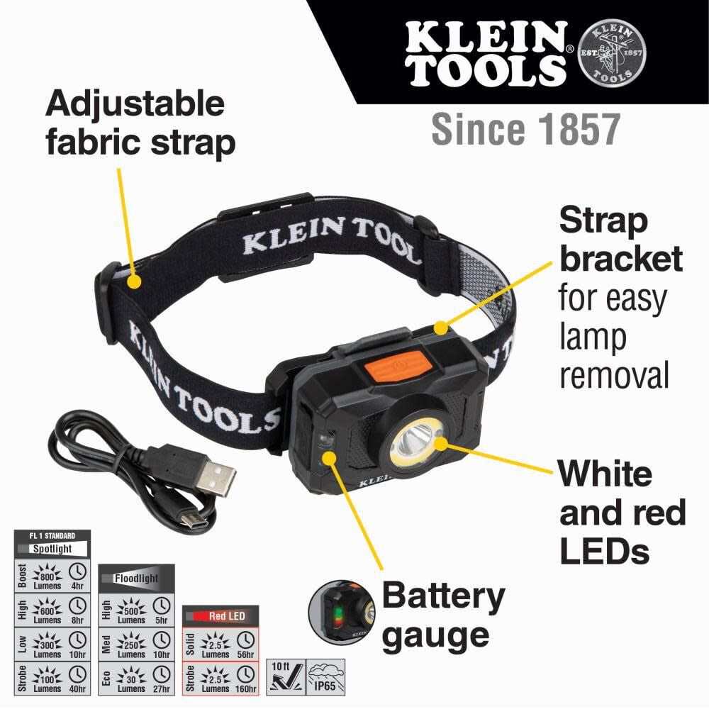 Klein Tools 2 Color Led Headlamp Rechargeable