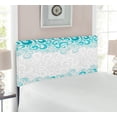 thumbnail image 2 of Turquoise Headboard, Abstract Floral Flowers Pattern Classic Design Illustration, Upholstered Decorative Metal Bed Headboard with Memory Foam, Twin Size, Teal Turquoise White, by Ambesonne, 2 of 4