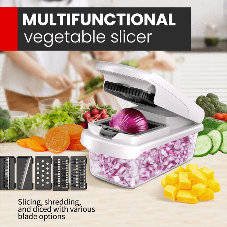 CYYI 15-in-1 Vegetable Chopper with Container, White photo 2