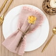 thumbnail image 7 of Ksopiavobs Handmade Cloth Napkins with Fringe Set of 8 Dusty Rose Cotton Linen Napkins 18"x18" Rustic Dinner Napkins Bulk for Wedding Party Baby Shower, 7 of 7