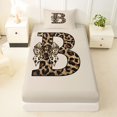 thumbnail image 3 of Erosebridal Teens Adults B Personalized Initial Twin Sheet Sets 3pcs,Leopard Print Bow Knot Bedding For Girls Boys, 3 of 5