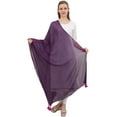 thumbnail image 1 of Phagun Foulard Tour de Cou en Mousseline à Franges d'Été Dupatta Femme Longue Étole Foulards-Violet, 1 of 5