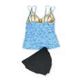 thumbnail image 2 of MiracleSuit Tankini de 2 piezas para mujer Malibu Ruched Brief, azul, 14 MiracleSuit Tankini, 2 of 2