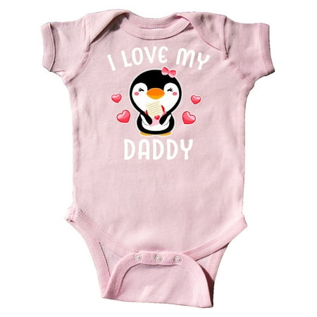 

Inktastic I Love My Daddy with Cute Penguin and Hearts Gift Baby Girl Bodysuit