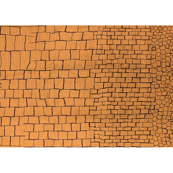 Ahgly Company Machine Washable Indoor Rectangle Solid Orange Modern Area Rugs, 3' x 5'