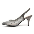thumbnail image 2 of Lady Couture Lola Embellished Pointed Toe Slingback Pump, Pewter, 12, 2 of 4