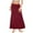 Wine, variant on yillto Women's Skirts High Waist Basic Lightweight Lounge Solid Color Midi Length Skirt Outfits