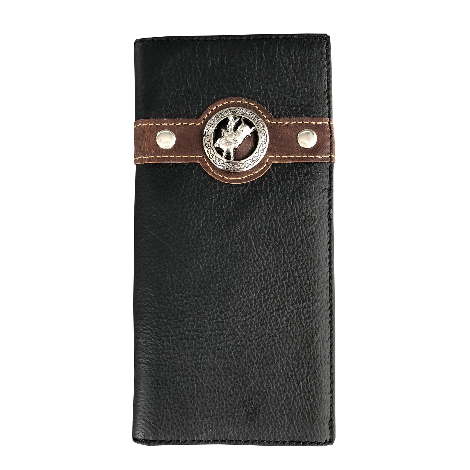 Mens Westem Cowboy Wallet Genuine Leather Long Bifold Wallet for Men