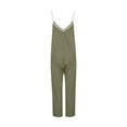 thumbnail image 5 of hotojiny Womens Jumpsuits V Neck Sleeveless Casual Overalls Spaghetti Straps Loose Long Pants Rompers with Pockets, 5 of 5