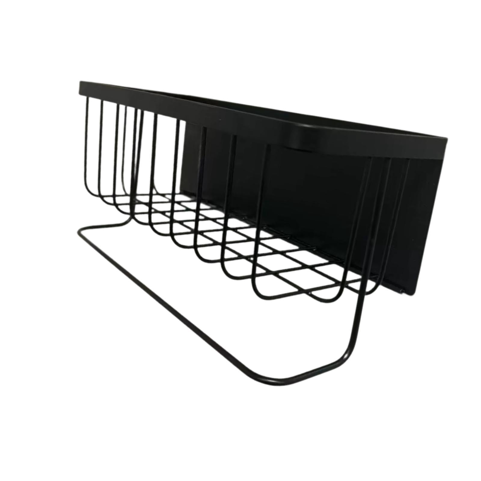 Fiocias Fridge Shelf Spice Rack Stainless Steel Kitchen Organizer Shelf Fridge Organizer Black