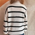 thumbnail image 3 of Yangnuo Womens Sweaters Fall Sweaters for Womens Women's Long-sleeved Turtleneck Sweater With Striped Print, 3 of 4