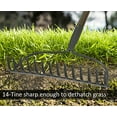 thumbnail image 4 of Garden Rake, 5 FT Metal Rake for Lawns - Level Head Rake with Stainless Steel Handle for Loosening Soil, 4 of 7