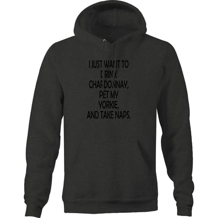 Drink Wine Pet My Dog Take Naps Hoodie for Big Men 3XL Dark Grey