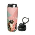 thumbnail image 2 of Susaid Colorful Cat With Flowers Print 18oz Sports Insulated Kettle Stainless Steel Water Bottle Leakproof Sport Flask, 2 of 7