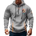 thumbnail image 1 of Styesk Sweatshirts for Men Men's Spring And Fall Printed Hooded Sweatshirt Zipper Multi-Pocket Pullover Sweatshirt, 1 of 4
