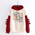 thumbnail image 3 of Boxinay, sudaderas con capucha de manga larga de dinosaurio bonito para chicas adolescentes para mujeres, suéteres holgados informales, sudaderas con capucha, suéter, Tops, camisas Fokelyi HMFJ302-1, 3 of 10