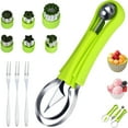 thumbnail image 3 of WuPing 12-Piece Melon Cutter Set, Melon Baller Scoop Set 4-in-1 Fruit Cutter: Stainless Steel Slicer, Scoop, Corer, Peeler, Kitchen Gadgets, 3 of 12