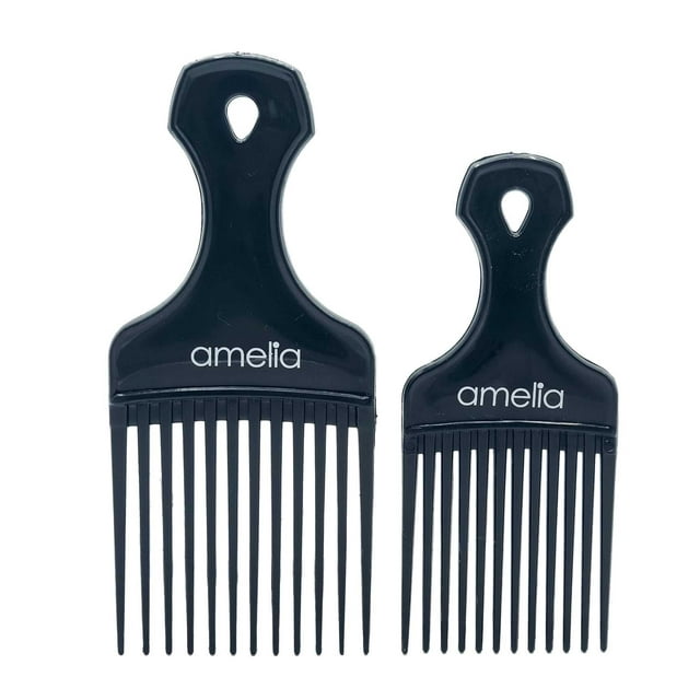 Amelia Beauty, 6in and 7in Curly Hair Wide Tooth Pick, Made in USA