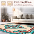 thumbnail image 2 of ODIKA 2'x3' Machine Washable Non-Slip Area Rug, Desert Medallion with Spiraling Botanical Accents High Traffic Rug with Pad, Beige, 448172, 2 of 8