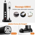 thumbnail image 4 of Espumador de Leche Recargable USB, Batidor El&eacute;ctrico de Mano 3 Velocidades con 3 Batidores Acero Inoxidable, Batidora para Caf&eacute;, Frother y Leche Espuma, Para Hacer Espuma de Capu, 4 of 7