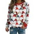 thumbnail image 1 of Chandail en Molleton de Noël pour Femmes Veste Mi-Longue Imprimée Mode Pull Col Rond Chaud Pull de Vacances Xmas Cardigan à Manches Longues, 1 of 4