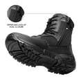 thumbnail image 6 of BURUDANI Men's Military Tactical Work Boots Side Zipper Leather Motorcycle Combat Boots, 6 of 8