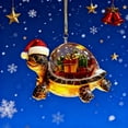 thumbnail image 3 of Christmas Turtle Hanging Pendant - Cute 2D Turtle Ornament for Christmas Tree, Festive Home Decor, Durable Acrylic Turtle Pendant, Xmas Sea-Themed Decoration, Multicolor, 3 of 5
