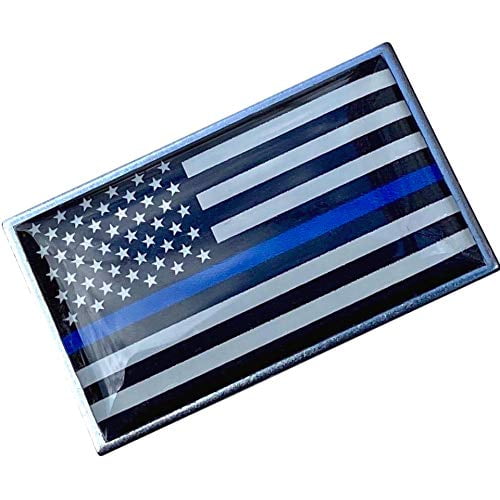 made in USA Thin Blue Line,Support Our Police,and US  crossed flags lapel pin 