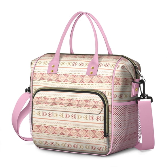 Sac à Lunch à Carreaux et Rayures pour Femmes, Boîte à Lunch Réutilisable Vintage avec Sangle Réglable, Idéal pour le Travail, Pique-Nique Ou Cadeau de Fête des Mères