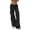 Black, variant on Women Baggy Cargo Pants - Streetwear Hip Hop Joggers, Drawstring Wide Leg - S-L, Polyester, Casual Summer Wear