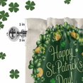thumbnail image 2 of St. Patrick''s Day Valance Curtain for Kithchen Windows, Spring Green Shamrocks Coin Wreath Linen Tier Curtain Window Treatment Rod Pocket Valances for Bedroom/Living Room/Bathroom, 54x18in, 2 of 5