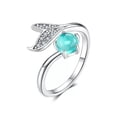 thumbnail image 1 of Anillo de plata 925 con forma de sirena ajustable para mujer, 1 of 1