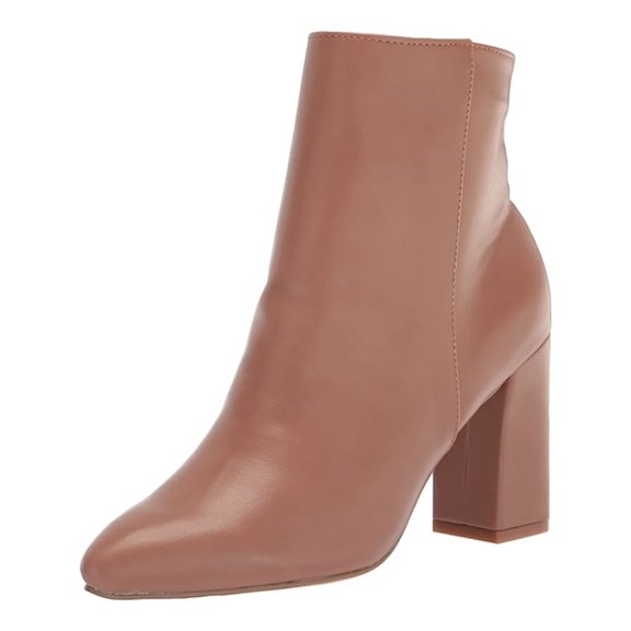 MADDEN GIRL Womens Brown Comfort Flexx Almond Toe Block Heel Zip-Up Dress Booties 5.5 M