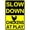 Chicken At Play, variant on Slow Down Speed Limit 55 MPH Metal Sign, 12 x 16 Inches Traffic Sign, Black and Yellow Safety Sign, Easy Mounting Outdoor Use