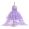 thumbnail image 4 of Moocorvic Flower Girls Dresses Cold Shoulder Short A Line Wedding Party Ball Gown Princess Dress 7-8Years,Purple, 4 of 8