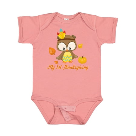

Inktastic My First Thanksgiving Owl Gift Baby Boy or Baby Girl Bodysuit