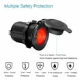 thumbnail image 2 of Cigarette Lighter Socket Waterproof LED Indicator 12V Power Outlet for Car Marine Boat Motorcycle Rv Truck ATV, 2 of 7