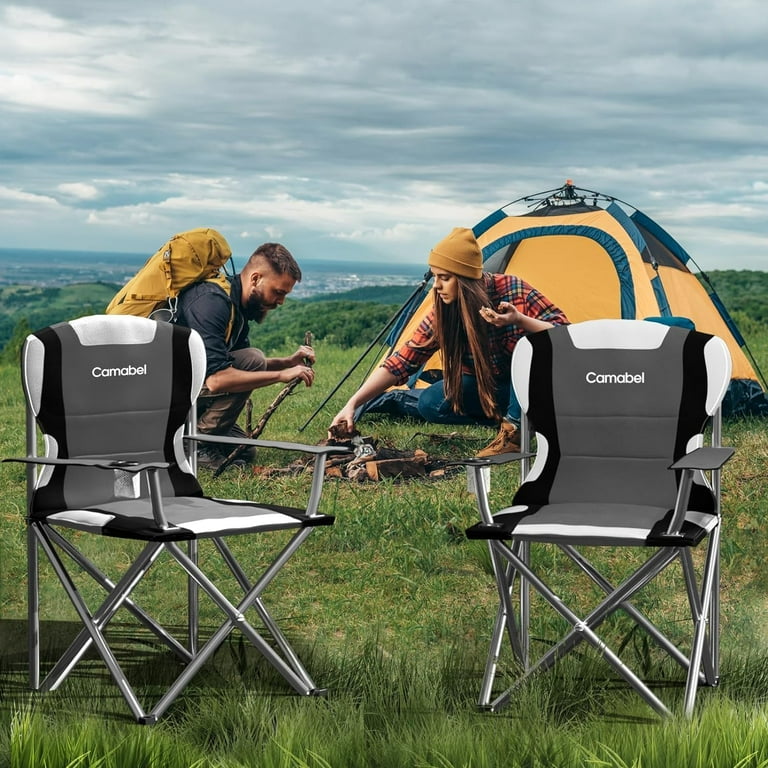 Oversized Camping Chairs Heavy Duty Folding Beach Chairs 400 LBS Light Weight with Cup Holder Carry Bag Outside Lawn Chair Padded Fishing Chair for Hiking Fishing Camping Picnics Spectator Walmart
