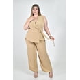 thumbnail image 1 of Set pantalon y blusa cruzada Roman Fashion /Tallas Extras, 4385 (Beige) beige 38, 1 of 6