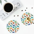 thumbnail image 5 of Pofeuu Colorful Dinosaur Print Leather Coasters Set of 6, Round Cups Mugs Mat Pad for Home Kitchen Heat Resistant Drink Coasters,Octagon, 5 of 7
