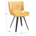 thumbnail image 3 of SAFAVIEH Couture Matty Scandinavian Velvet Solid Dining Chair, Mustard, 3 of 12