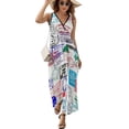thumbnail image 2 of Series Of World Travel Passport Stamps Sleeveless Dress Dresses Women Summer Evening Dresses Ladies Bohemia Long Dresses, 2 of 9