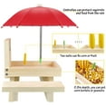 thumbnail image 5 of Squirrel Feeder with Umbrella, Wooden Squirrel Picnic Table, Hard and Strong, 5 of 7