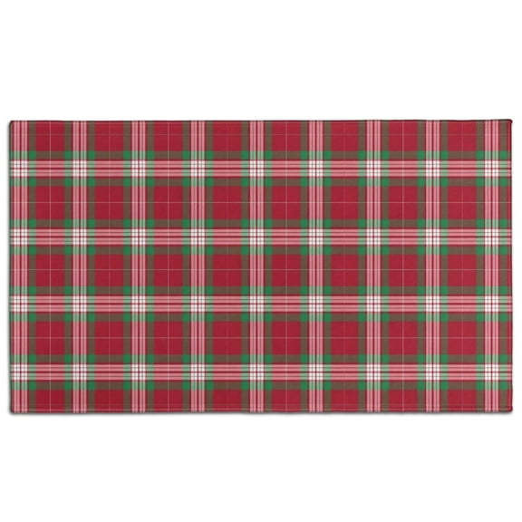 Red and Green Christmas Plaid Pattern Door Rugs,Washable Non Slip Door Mats Indoor,Decorative Door Mats,Entry Mat Indoor for Entrance,Bedroom,Kitchen,Bathroom,17"x30"