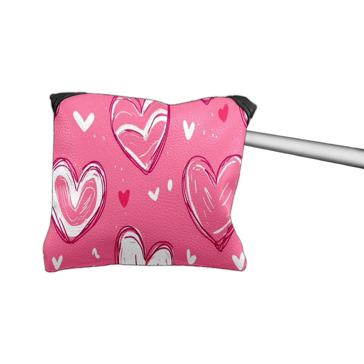 Golf Mallet Putter Cover Premium Leather Waterproof Golf Putter Head Cover with Magnetic Closure Valentine's Day Heart