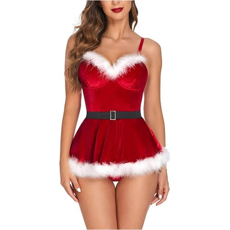 

Christmas Pajamas Sexy Underwear Women Sleeveless Lingerie Jumpsuits Plus Size Lingerie for Women Sexy 2022