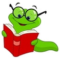 thumbnail image 2 of Book Worm Wall Decal by Wallmonkeys Peel and Stick Graphic (48 in W x 46 in H) WM86193, 2 of 4