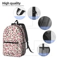 thumbnail image 5 of 17in Backpack With Pocket Adjustable Shoulder Strap Large Capacity Zipper Opening And Closing Double Pull Head Zipper For Work Travel Sports Leopard Skin Print Style Pink_4, 5 of 8