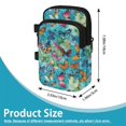 thumbnail image 7 of COEQINE Lightweigth Forearm Crutch Bag for Seniors Colorful Butterfly Teal Elbow Crutch Attachment, Zipper Pouch, 2 Pockets, Lightweight, for Walking Cane & Hiking Stick, 7 of 7